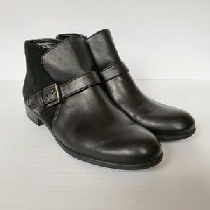 Franco Sarto Leather Ankle Boots Black Sz 7.5